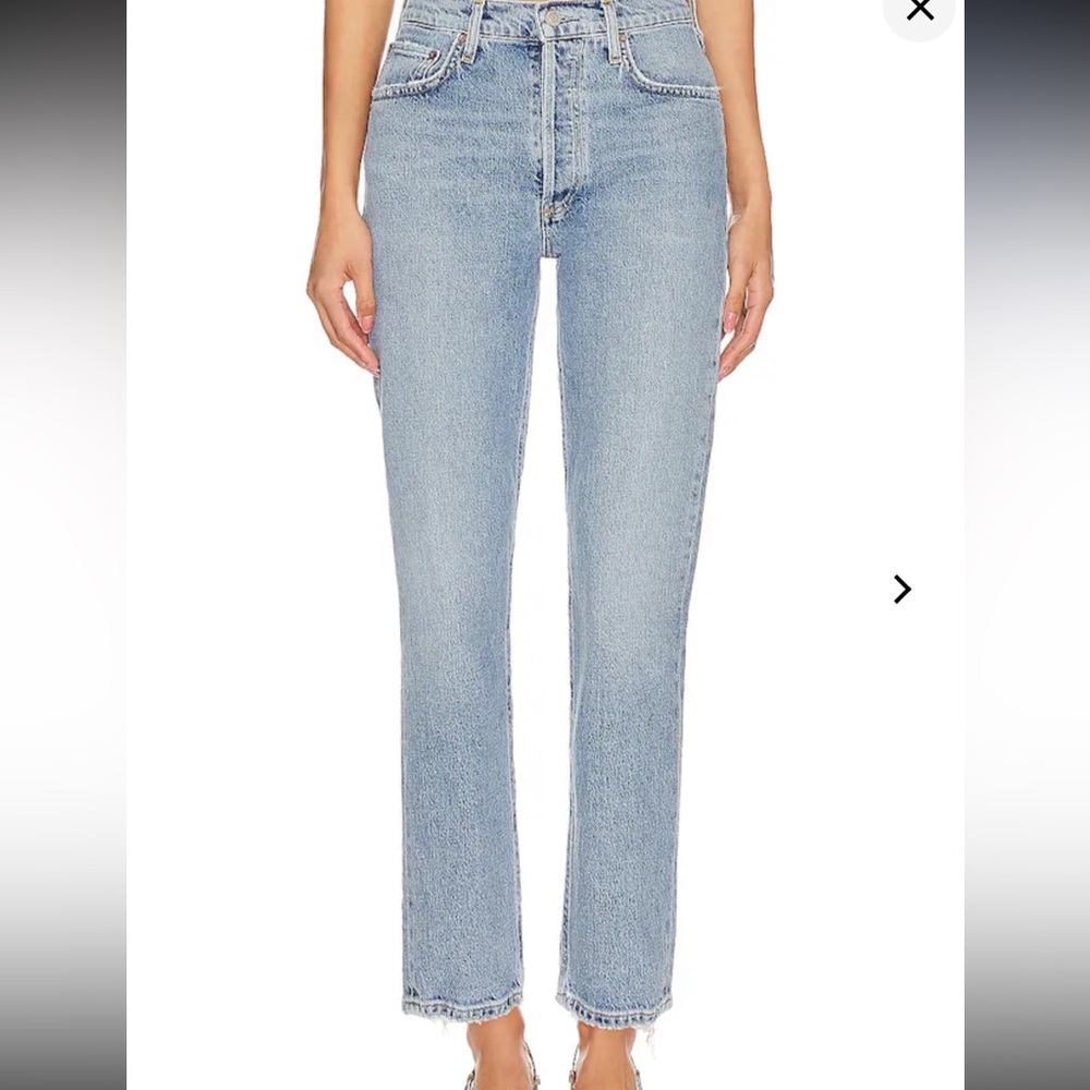 Agolde Riley High Rise Straight Crop Jeans - Picture 2 of 4